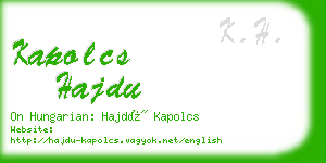 kapolcs hajdu business card